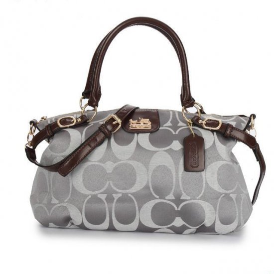 Coach Madison Kelsey In Signature Medium Grey Satchels ATI - Click Image to Close